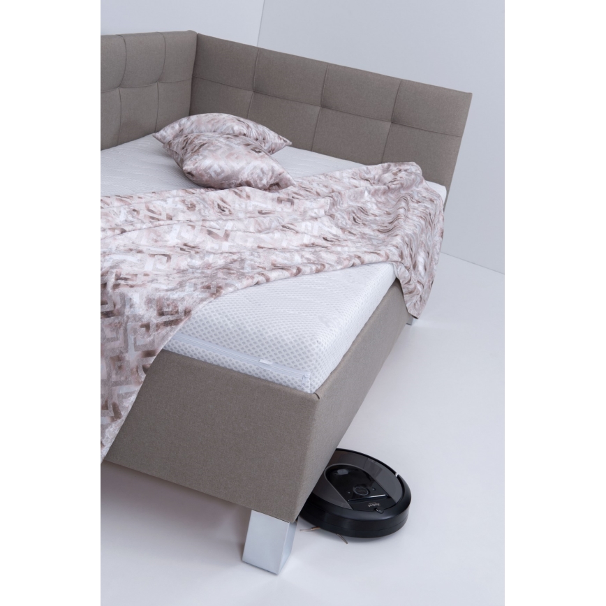 Cama tapizada con espacio de almacenaje sin colchón MARIA PETITE 120x200 cm taupe