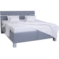 Cama tapizada con espacio de almacenamiento ALIS 160x200 cm, sin colchón, gris claro