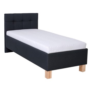 Cama tapizada con espacio de almacenamiento MARIA ONE 90x200 cm, sin colchón, antracita