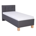 Cama tapizada con espacio de almacenamiento MARIA ONE 90x200 cm, sin colchón, gris