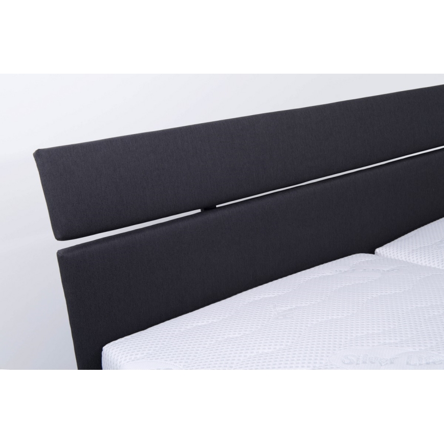 Cama tapizada con espacio de almacenamiento sin colchón ALIS 160x200 cm antracita