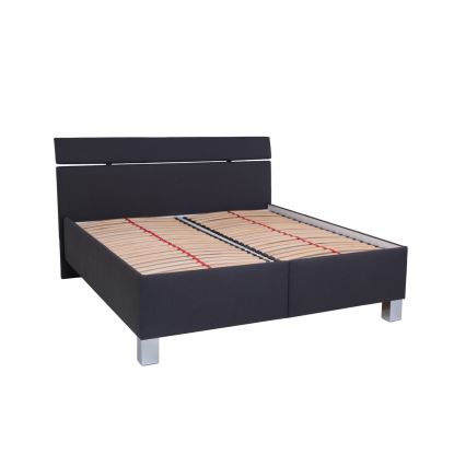Cama tapizada con espacio de almacenamiento sin colchón ALIS 160x200 cm antracita