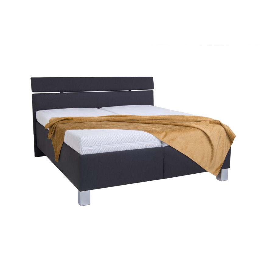 Cama tapizada con espacio de almacenamiento sin colchón ALIS 160x200 cm antracita