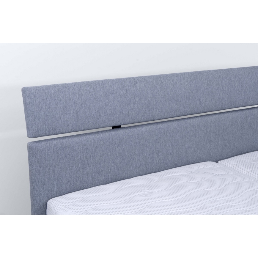 Cama tapizada con espacio de almacenamiento sin colchón ALIS 180x200 cm gris claro
