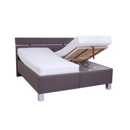 Cama tapizada con espacio de almacenamiento sin colchón ALIS 180x200 cm marrón