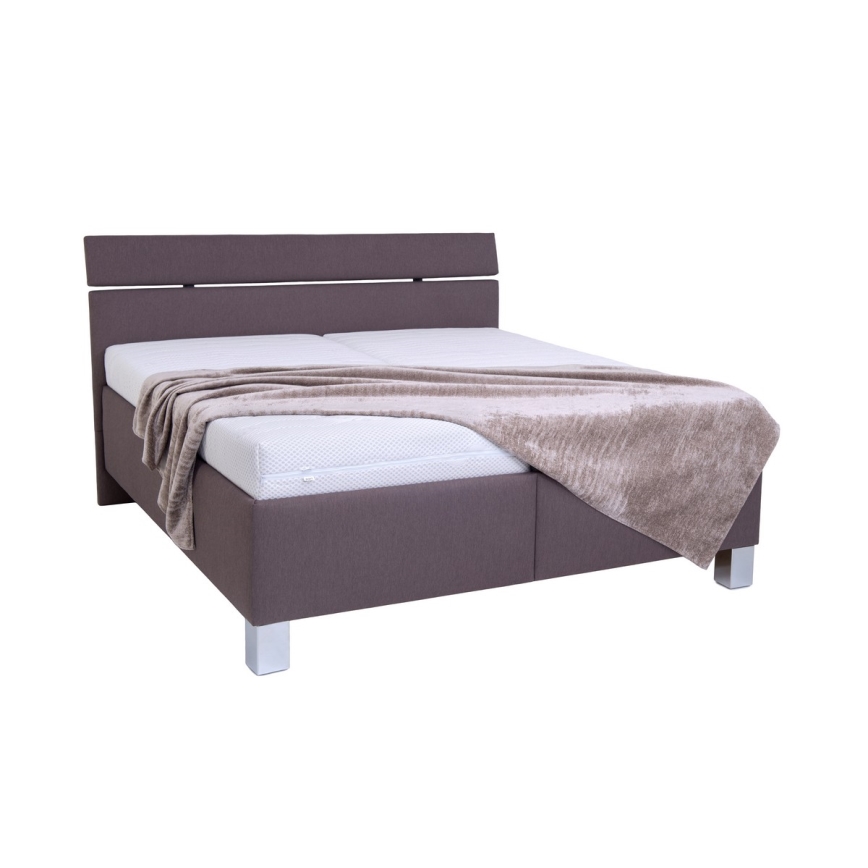 Cama tapizada con espacio de almacenamiento sin colchón ALIS 180x200 cm marrón