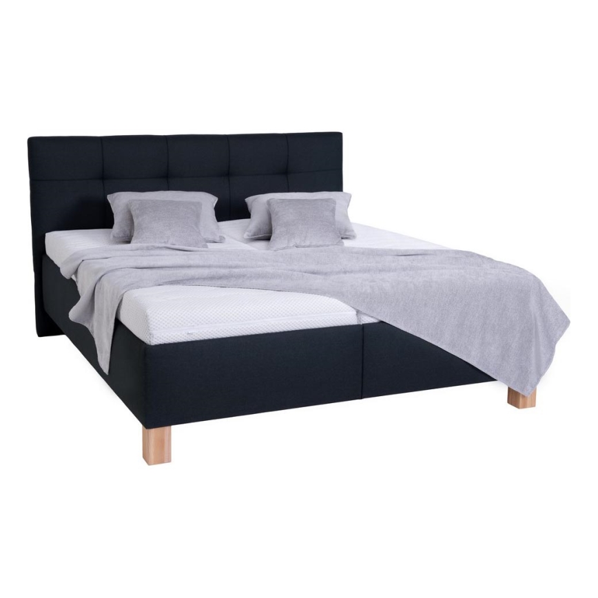 Cama tapizada con espacio de almacenamiento sin colchón MARIA 180x200 cm antracita