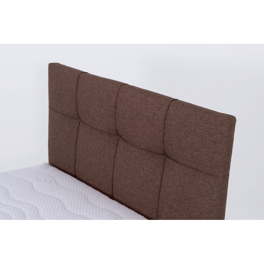 Cama tapizada con espacio de almacenamiento sin colchón MARIA ONE 90x200 cm marrón