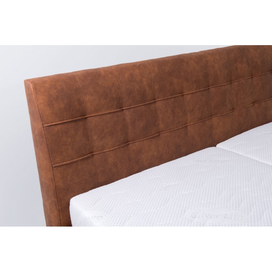 Cama tapizada con espacio de almacenamiento sin colchón VIOLET 180x200 cm marrón castaño