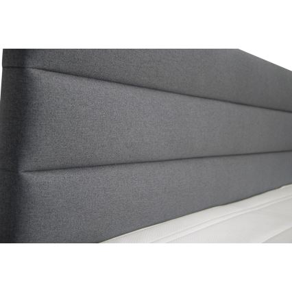 Cama tapizada con amplio espacio de almacenamiento y colchones con sobrecolchón NEW BOLERO 180x200 cm gris