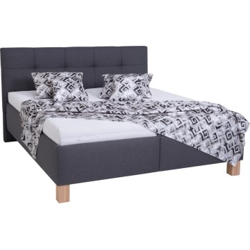Cama tapizada con práctico espacio de almacenamiento MARIA 180x200 cm, sin colchón, color gris