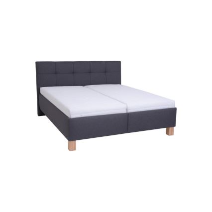 Cama tapizada con práctico espacio de almacenamiento MARIA 180x200 cm, sin colchón, color gris