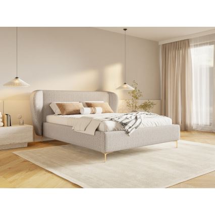 Cama tapizada DALIA 160x200 cm sin colchón, beige