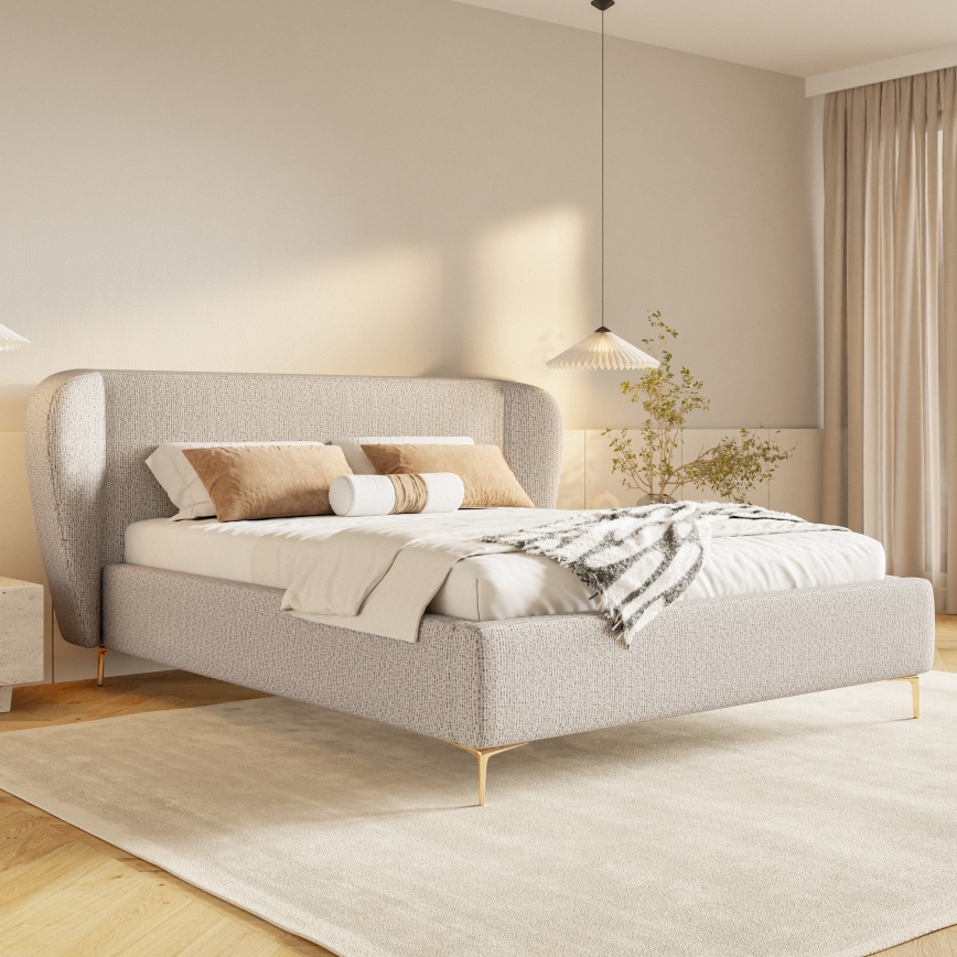 Cama tapizada DALIA sin colchón 160 x 200 cm beige