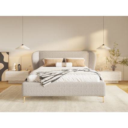 Cama tapizada DALIA sin colchón 160 x 200 cm beige