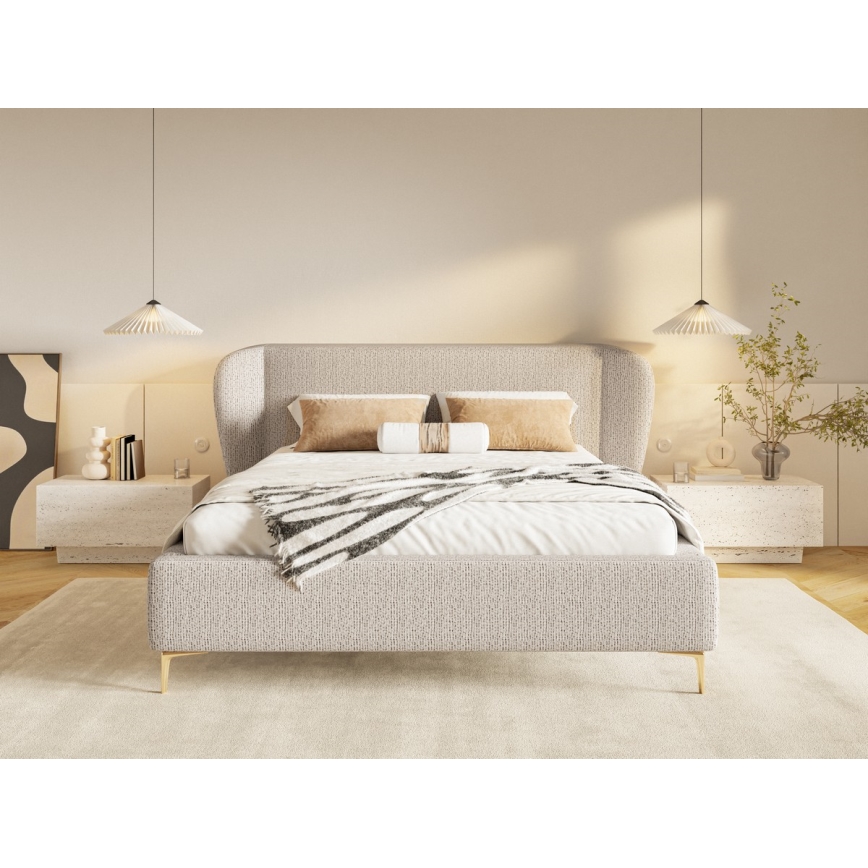 Cama tapizada DALIA sin colchón 160 x 200 cm beige