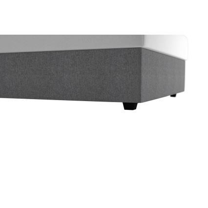 Cama tapizada DARIA 120x200 cm con espacio de almacenamiento y colchón, gris