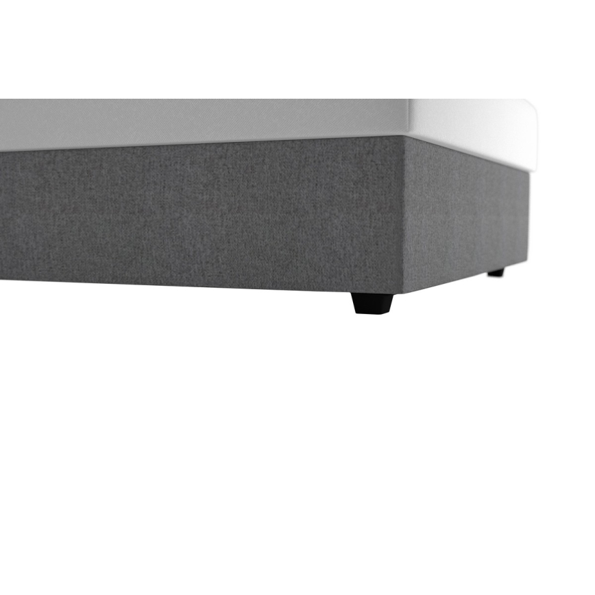 Cama tapizada DARIA 120x200 cm con espacio de almacenamiento y colchón, gris