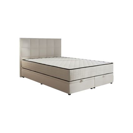 Cama tapizada GRACE 180x200 cm con colchones y espacio de almacenamiento beige