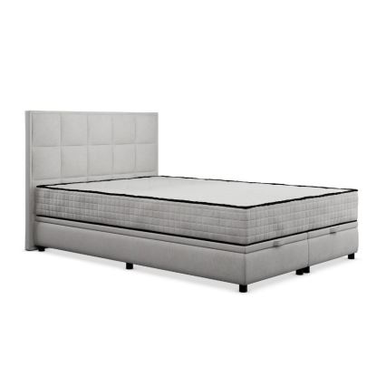 Cama tapizada GRACE 180x200 cm con colchones y espacio de almacenamiento, gris