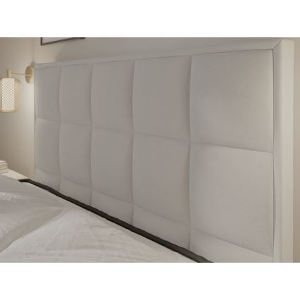 Cama tapizada GRACE 180x200 cm con colchones y espacio de almacenamiento, gris