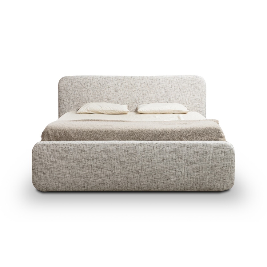 Cama tapizada LAJLA 180x200 cm, sin colchón, beige