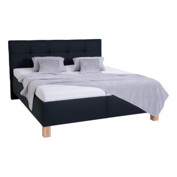 Cama tapizada MARIA 160x200 cm con almacenaje integrado, sin colchón, en elegante antracita
