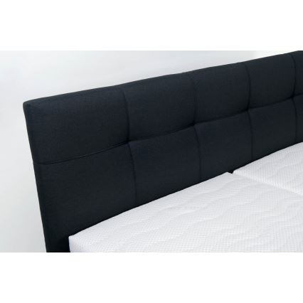 Cama tapizada MARIA 160x200 cm con almacenaje integrado, sin colchón, en elegante antracita