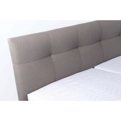 Cama tapizada MARIA 160x200 cm con amplio espacio de almacenamiento, sin colchón, color topo