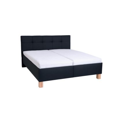 Cama tapizada MARIA 160x200 cm con colchón y arcón de almacenaje, color antracita