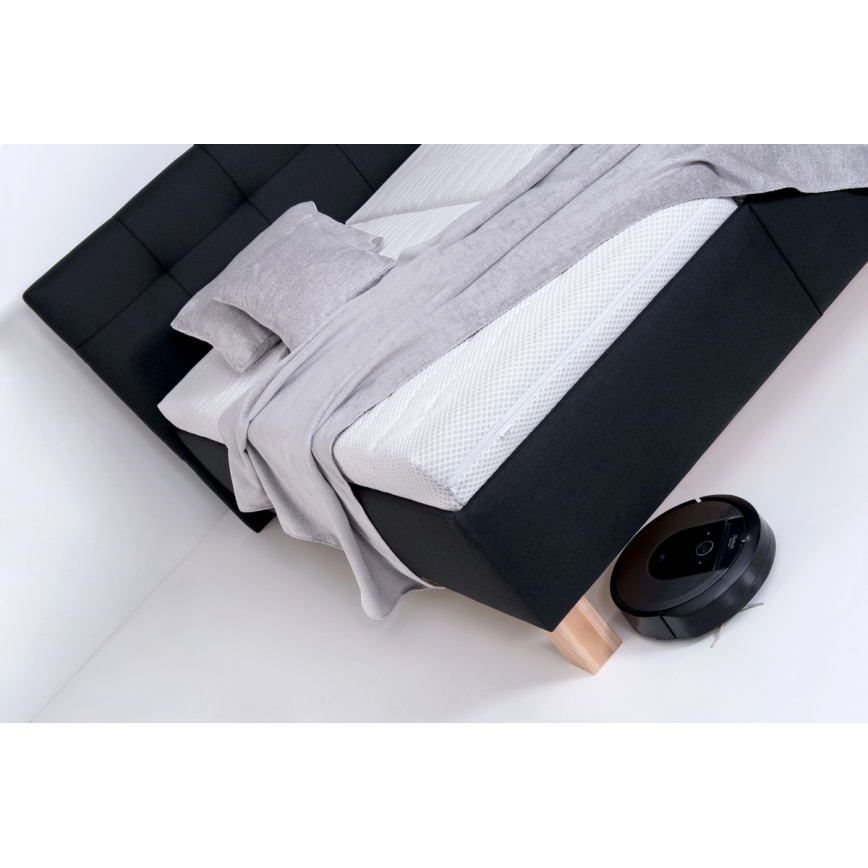 Cama tapizada MARIA 180 x 200 cm con colchón y arcón de almacenamiento, antracita