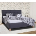 Cama tapizada MARIA 180 x 200 cm con colchón y espacio de almacenamiento, gris