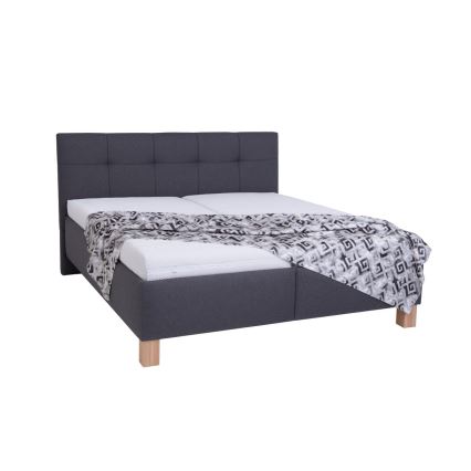 Cama tapizada MARIA 180 x 200 cm con colchón y espacio de almacenamiento, gris