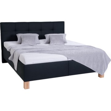 Cama tapizada MARIA 180x200 cm con colchón y arcón de almacenaje antracita