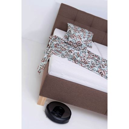 Cama tapizada MARIA 180x200 cm con colchón y espacio de almacenamiento, marrón