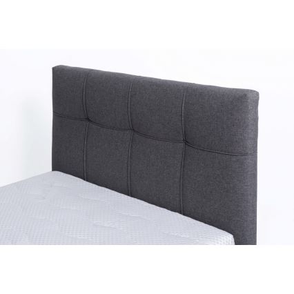 Cama tapizada MARIA ONE 90x200 cm con colchón y arcón de almacenamiento, gris