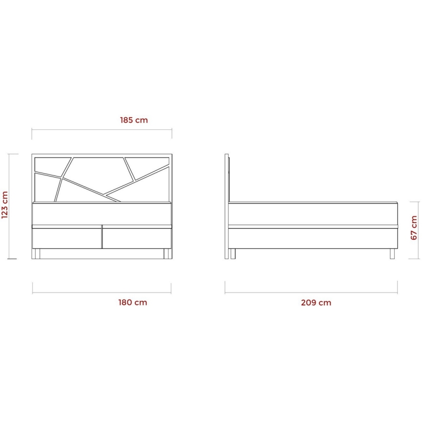 Cama tapizada NAOMI 180 x 200 cm con colchones y espacio de almacenamiento, beige