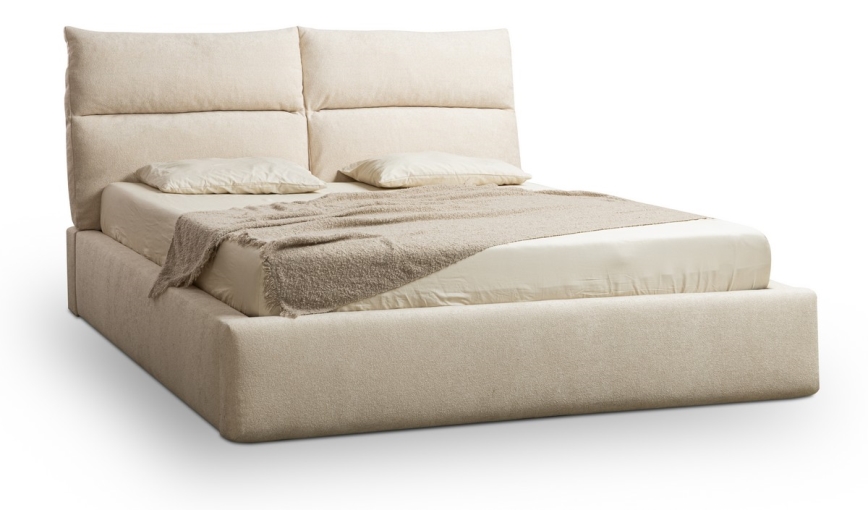 Cama tapizada sin colchón BASIL 160x200 cm beige