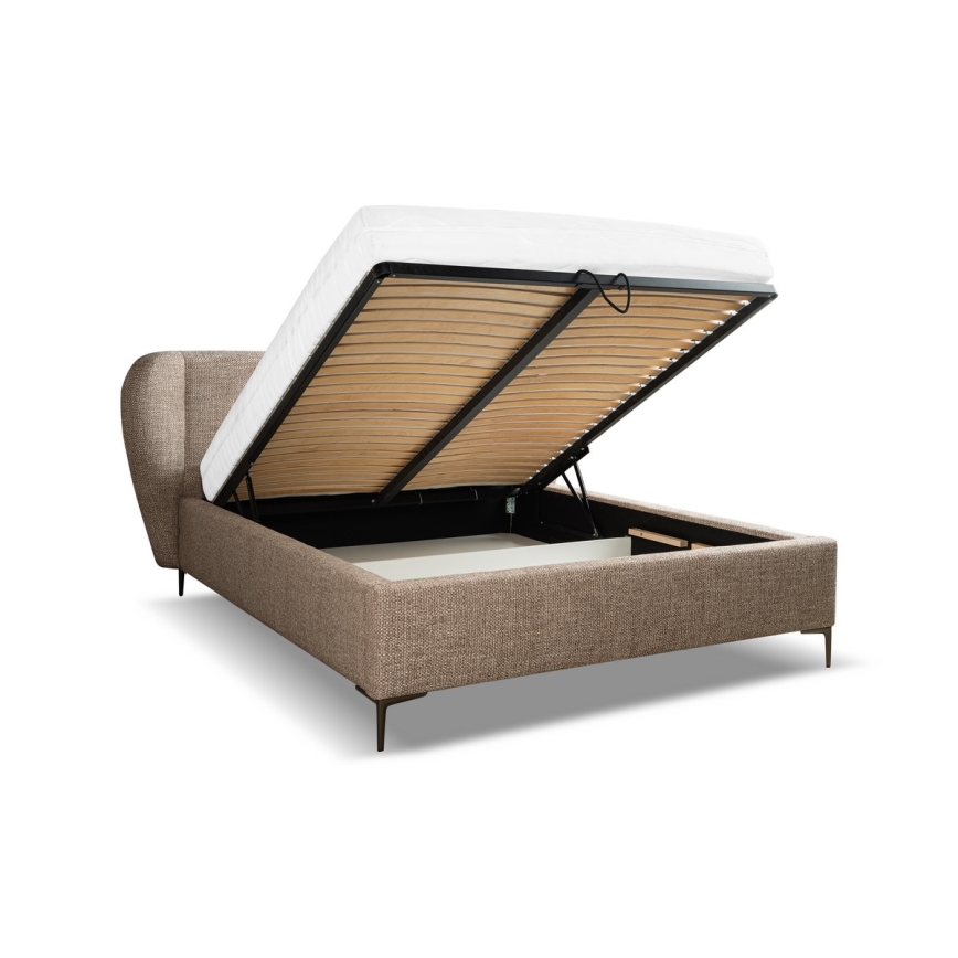 Cama tapizada sin colchón DALIA 160x200 cm gris