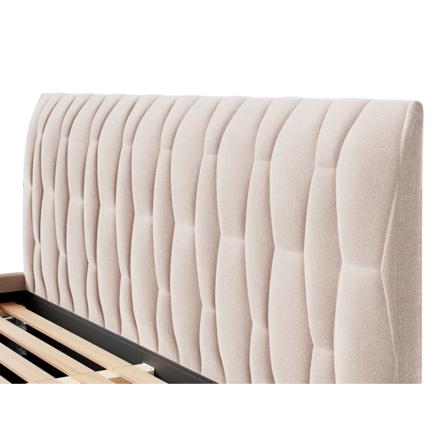 Cama tapizada sin colchón FLORA 160x200 cm beige