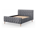 Cama tapizada sin colchón FLORA 180x200 cm gris