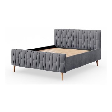 Cama tapizada sin colchón FLORA 180x200 cm gris