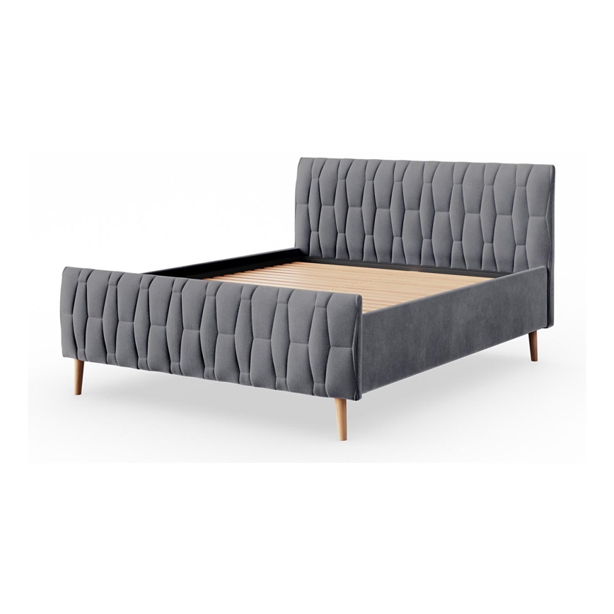 Cama tapizada sin colchón FLORA 180x200 cm gris