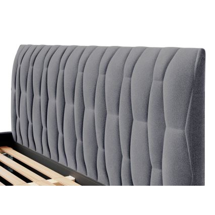 Cama tapizada sin colchón FLORA 180x200 cm gris