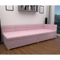 Cama tapizada tipo válenda con cabecero reversible y espacio de almacenamiento AMSTERDAM 90x200 cm rosa