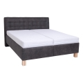 Cama tapizada VIOLET 180 x 200 cm con espacio de almacenamiento, sin colchón, gris oscuro