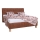 Cama tapizada VIOLET 180x200 cm con colchón y amplio arcón de almacenamiento, color marrón coñac