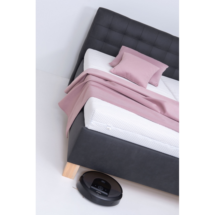 Cama tapizada VIOLET 180x200 cm con colchón y espacio de almacenamiento, antracita
