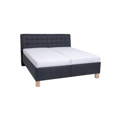 Cama tapizada VIOLET 180x200 cm con colchón y espacio de almacenamiento, antracita