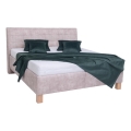 Cama tapizada VIOLET 180x200 cm con colchón y práctico espacio de almacenamiento, beige